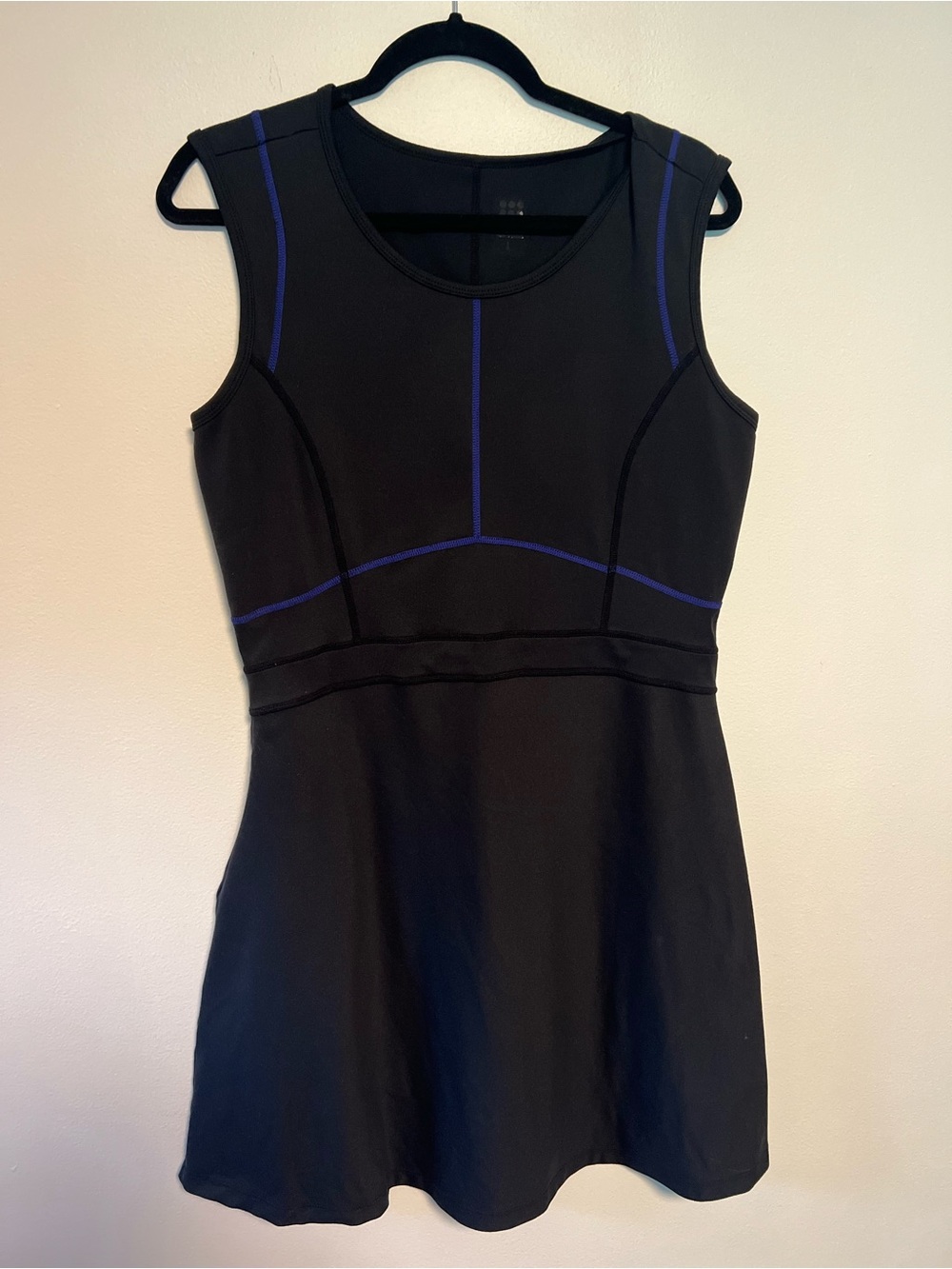 Title Nine Black Sleeveless Mini Dress with Blue Piping